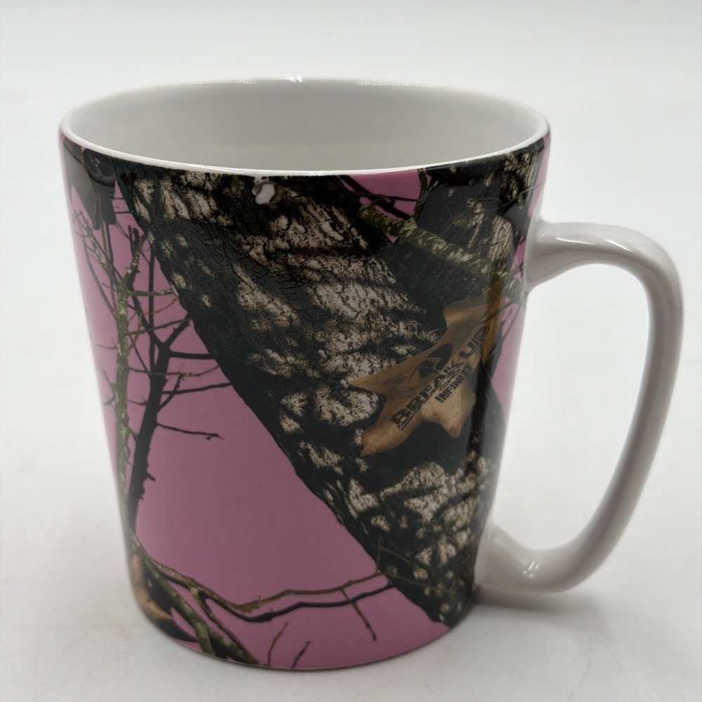 Mossy Oak Break Up Infinity Pink Camouflage Ceramic Coffee Tea Cup Mug 16 oz
